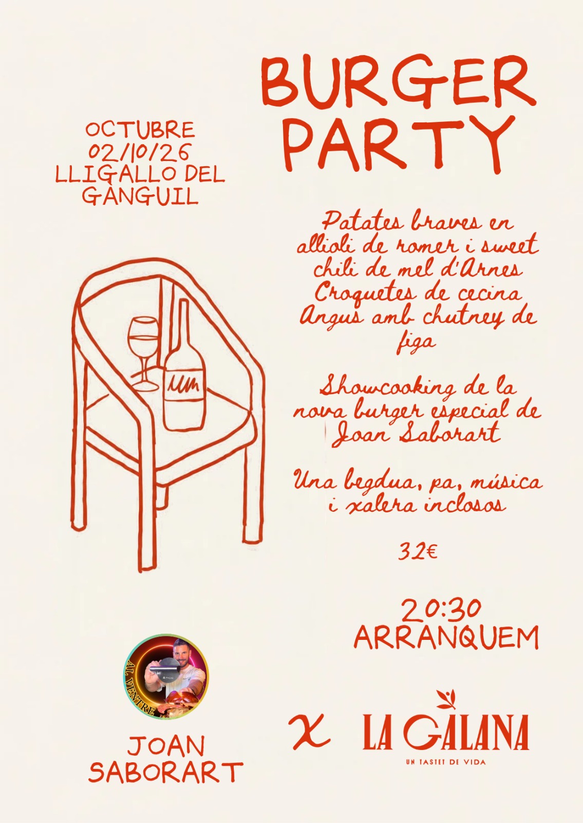 Burger Party · Joan Saborart x La Galana · 4 d'octubre
